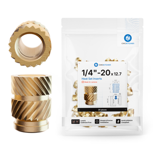 Heat Set Insert 1/4"-20x12.7 (Camera Thread) - 20 pieces