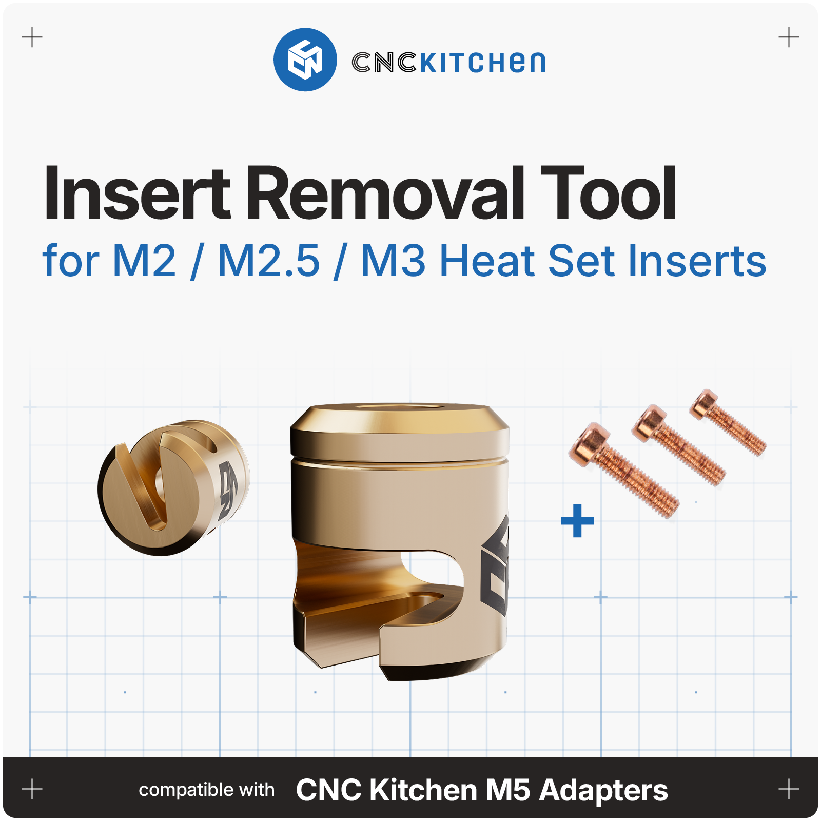 Insert Removal Tool V2 for M2, M2.5 & M3