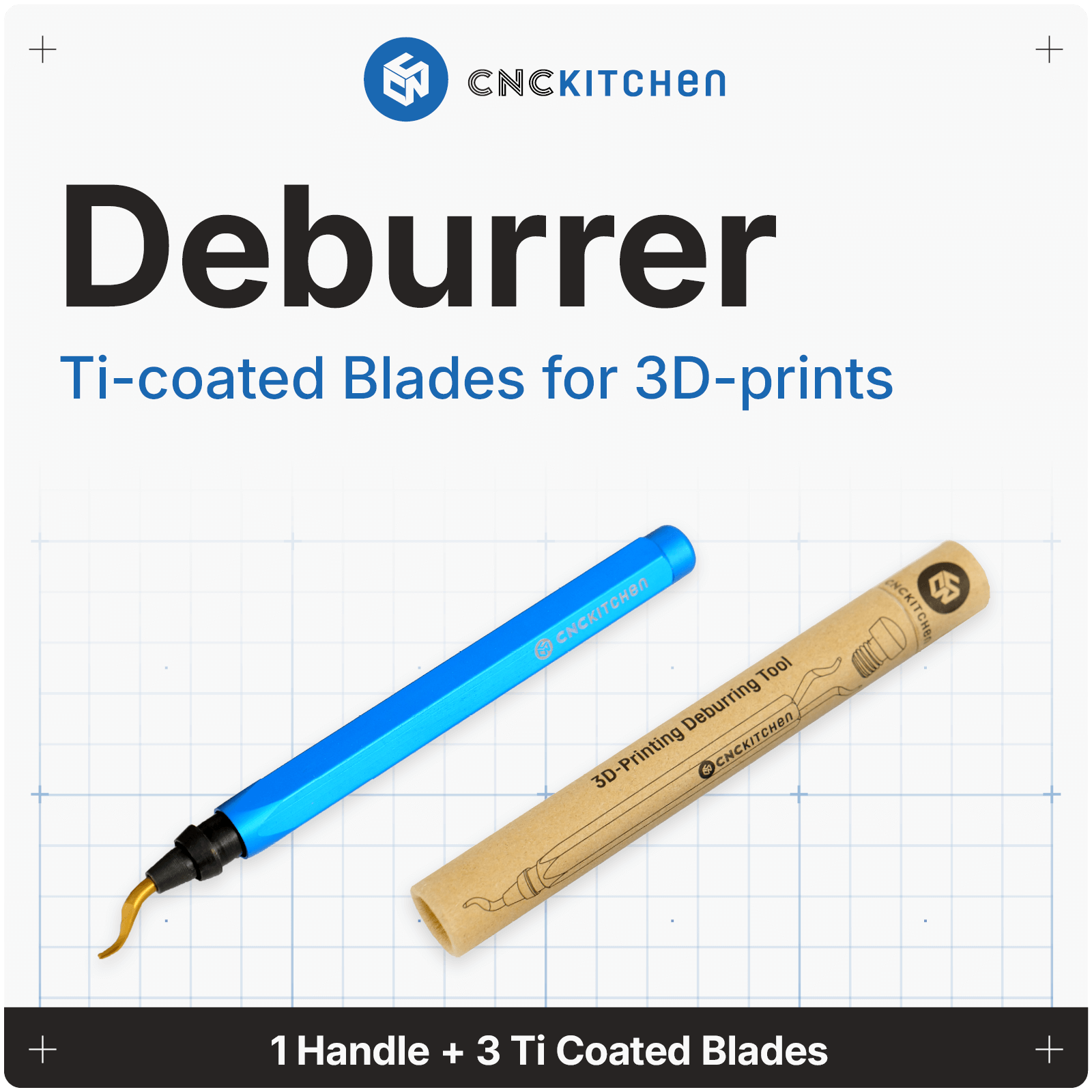 Deburrer with 3 titanium coated blades