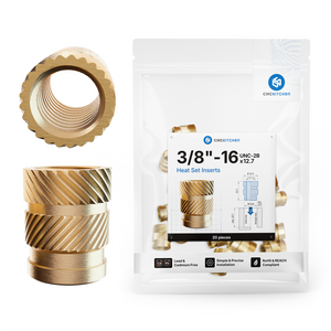 Heat Set Insert 3/8"-16 x 12.7 (Tripod Thread) - 20 pieces