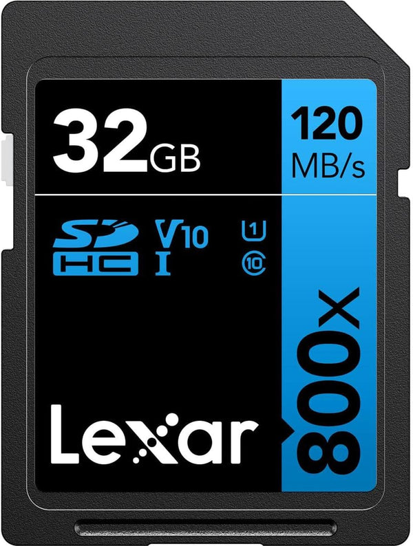 Lexar 32GB High-Performance 800x UHS-I SDHC Memory Card (full size