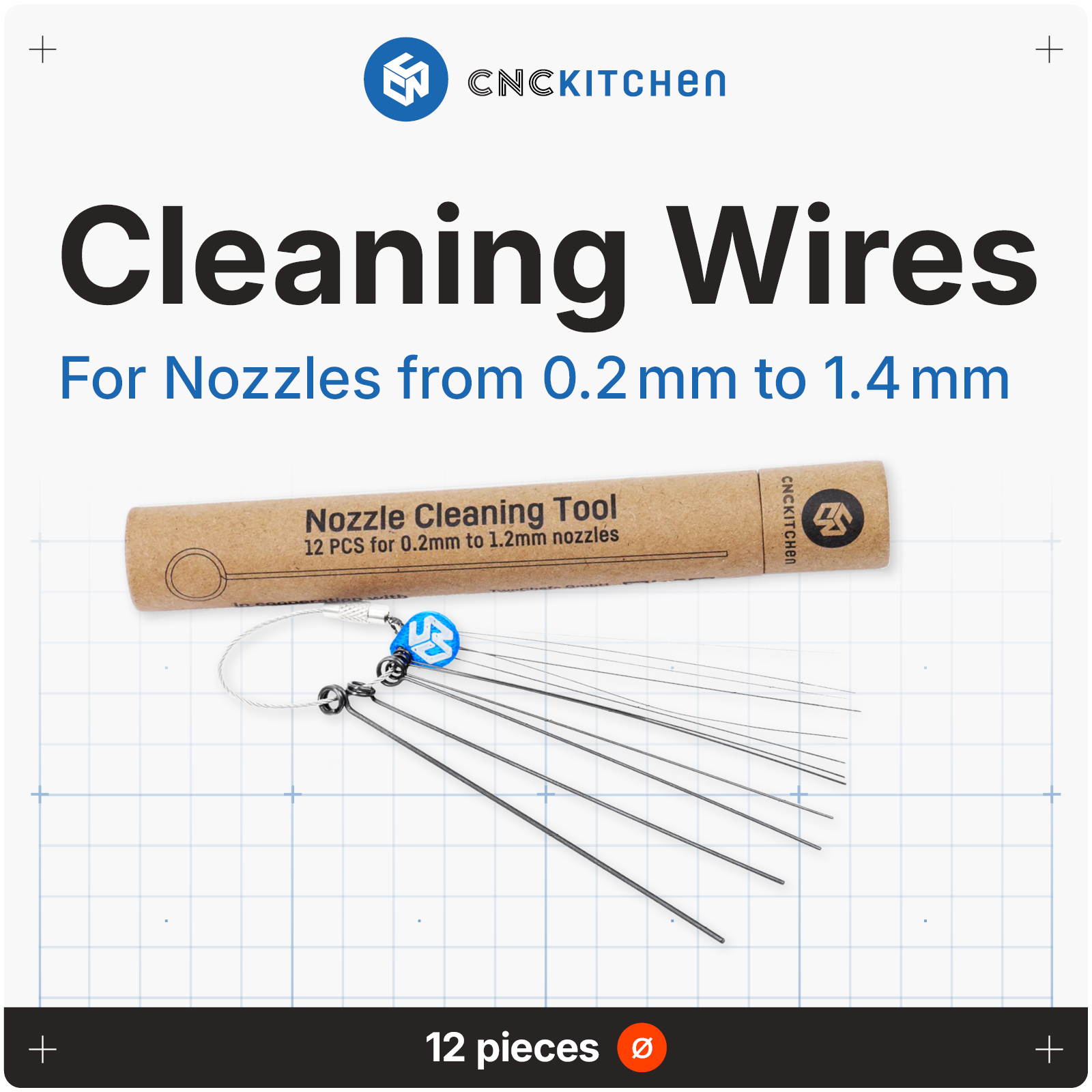 Nozzle Cleaning Wires, 12 PCS