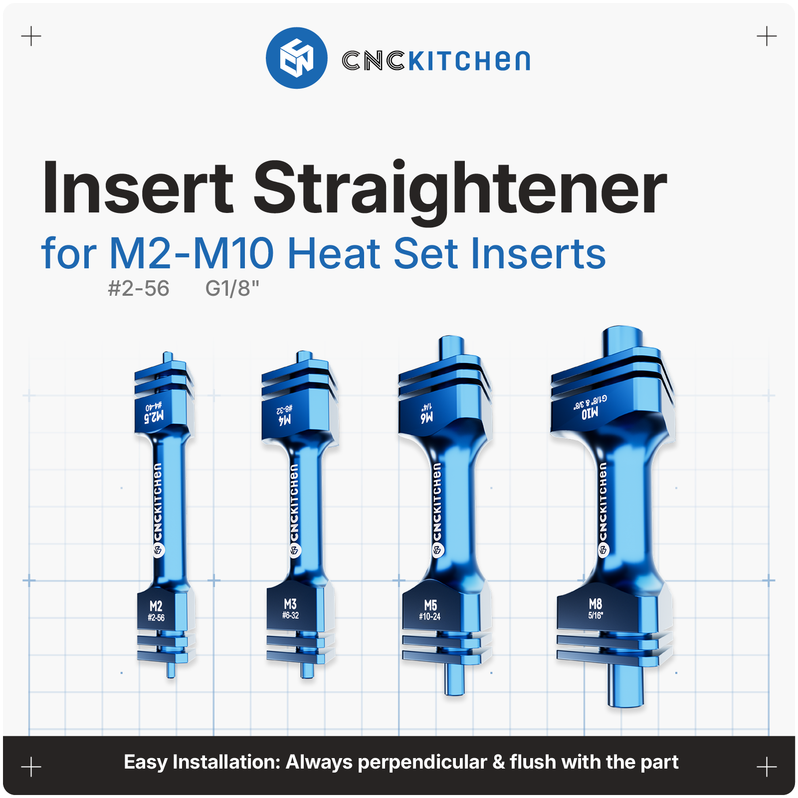 Insert Straightener M2 to M10 (#2-56 to G1/8")