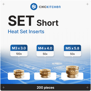 Heat Set Inserts - SET Short - 200 pieces