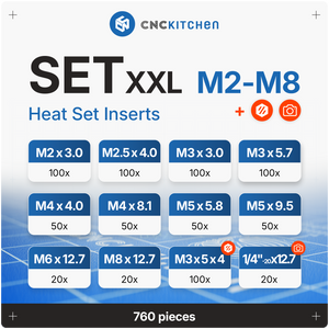 Metric Heat Set Insert - SET XXL - 760 pieces
