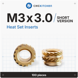 Heat Set Insert M3 x 3 (Short Version) - 100 pieces