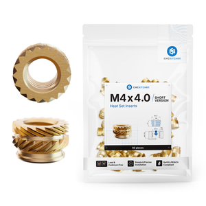 Heat Set Insert M4 x 4 (Short Version) - 50 pieces
