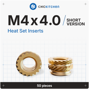 Heat Set Insert M4 x 4 (Short Version) - 50 pieces