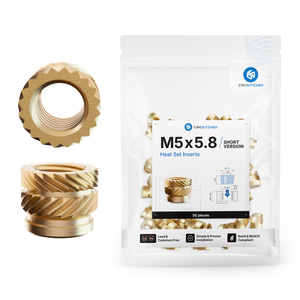 Heat Set Insert M5 x 5.8 (Short Version) - 50 pieces