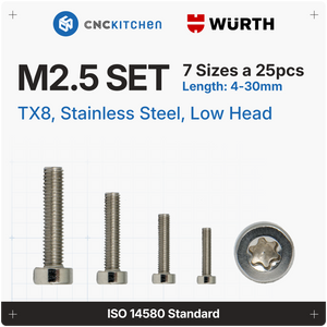 M2.5 Screw, TX8, Stainless Steel, Low-Profile