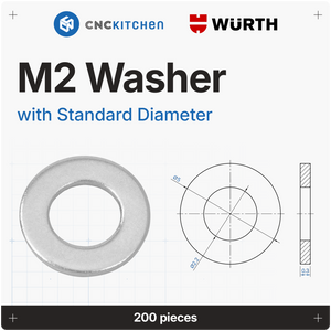 Washers with standard diameter, M2-M8