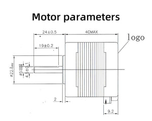 BIQU 42HDB4036Z-24B 1A Nema 17 Motor 1.8 degree Class F High Temp Motor with 1 meter cable