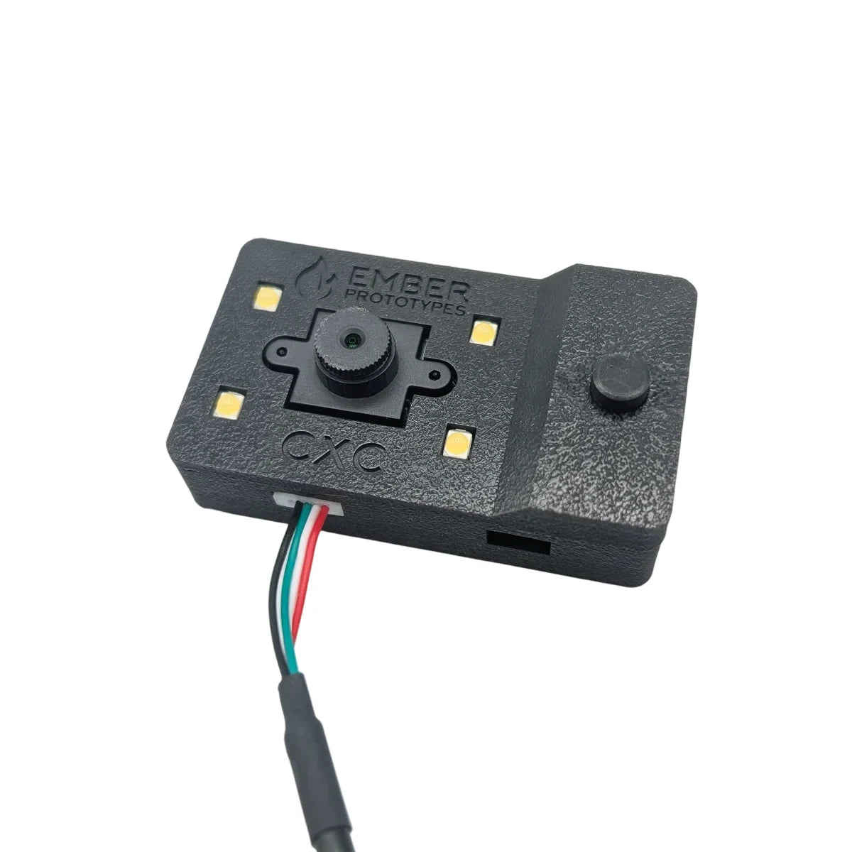 Black Ember Prototypes CXC V2 camera-assisted XY calibration tool on a white background