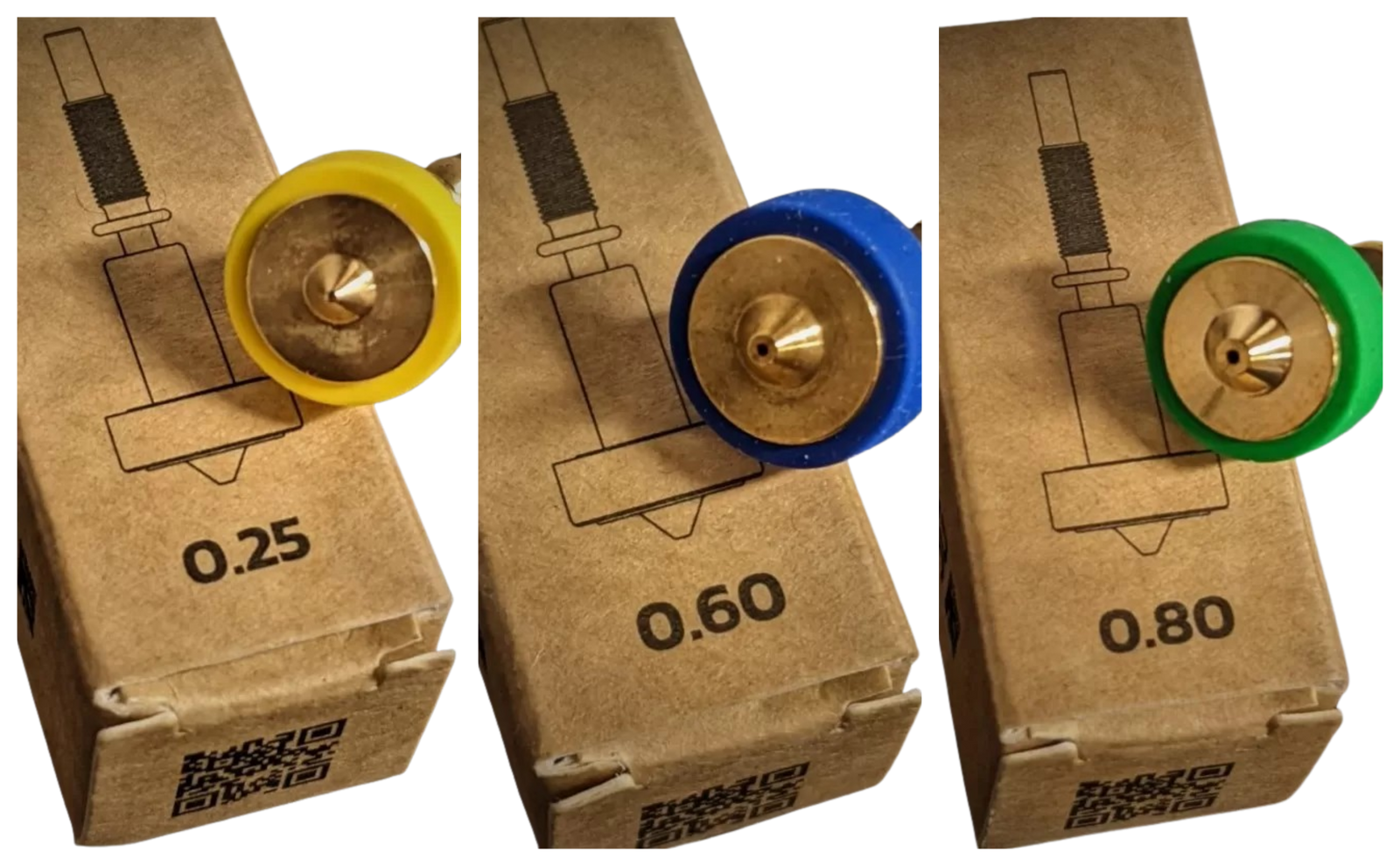 E3D Revo Triple Nozzle Pack - 0.25/0.6/0.8mm